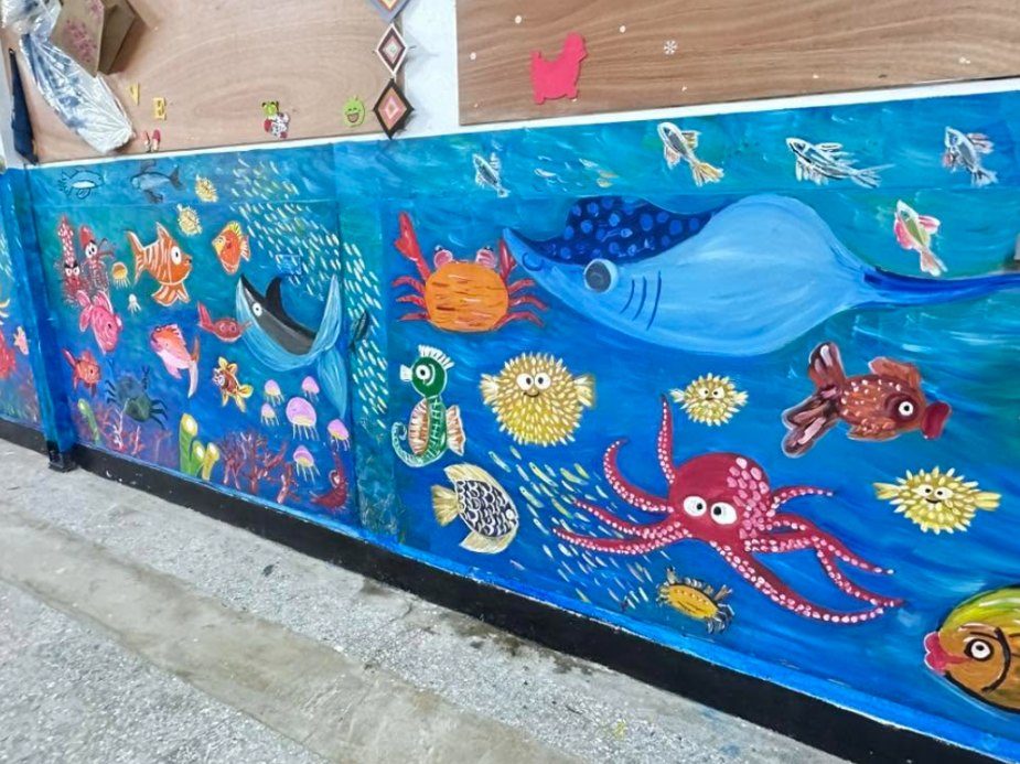 關懷據點：海洋壁畫完成